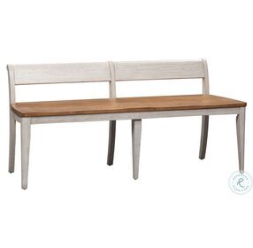 Farmhouse Reimagined Antique White And Chestnut Bench