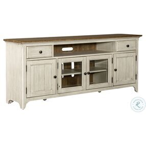Farmhouse Reimagined Antique White And Chestnut Entertainment TV Stand