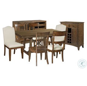 The Nook Hewned Maple 60" Trestle Dining Room Set