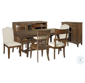 The Nook Hewned Maple 80" Trestle Dining Room Set