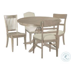 The Nook Heathered Oak Brown 44" Round Dining Room Set