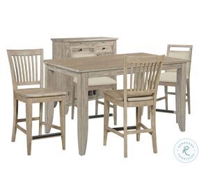 The Nook Heathered Oak 60" Leg Counter Height Dining Room Set