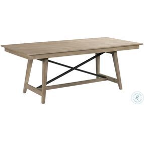 The Nook Heathered Oak 80" Trestle Dining Table