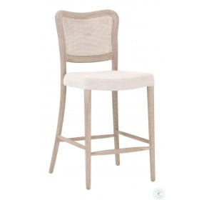 Cela Bisque And Natural Gray Oak Counter Height Stool