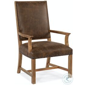Big Sky Brown Leather Arm Chair Set Of 2