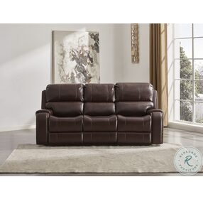 Latimer Brown Power Reclining Sofa With Adjustable Headrest