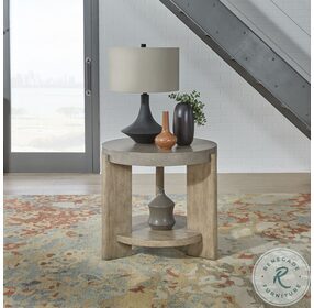 Affinity Dusty Taupe Concrete Top Round End Table