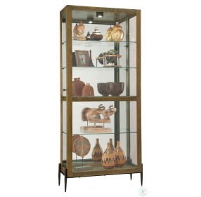 Ansel Amber Brown Curio Cabinet