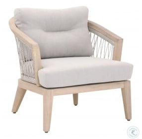 Woven Web Taupe White Outdoor Club Chair