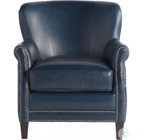 Curated Eden Manhattan Lagoon Leather Accent Chair