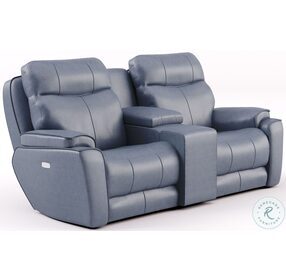 Show Stopper Horizon Reclining Console Loveseat with Power Headrest and Hidden Cupholders