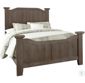 Sawmill Saddle Grey Queen Arched Poster Bed