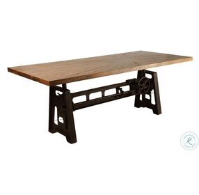 Sunny Del Sol Brown Adjustable Height Crank Dining Table