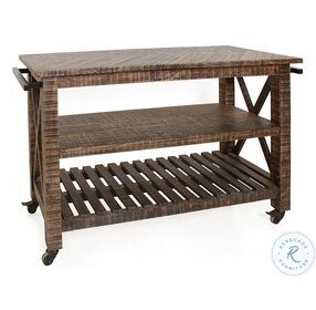 Jamison Celebrity Distressed Brown Castered Console Cart