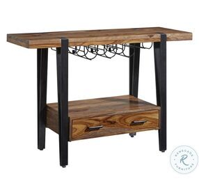 Cain Brownstone Nut Brown 1 Drawer Wine Console Table