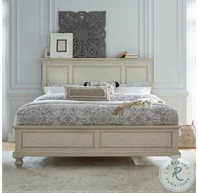 High Country Antique White King Panel Bed