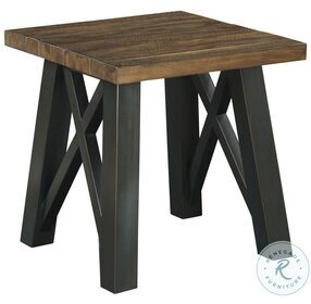 Modern Classics Driftwood And Black Crossfit End Table