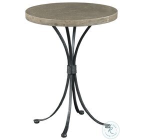 Modern Classics Driftwood And Black Round Accents End Table