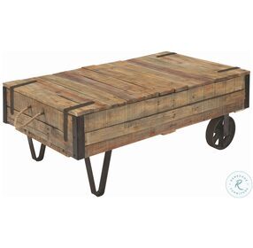 Modern Classics Brown Industrial Cart Cocktail Table