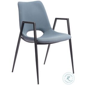 Desi Blue and Black Dining Chair Set of 2