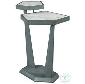 AD Modern Synergy White Marble And Rolled Steel Plane Accent Table