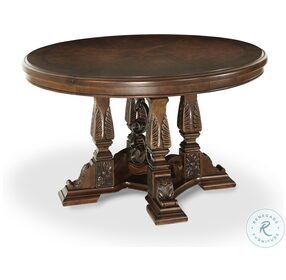 Windsor Court Vintage Fruitwood Extendable Round Dining Table