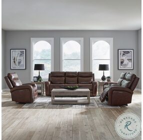 Blair Cognac Leather Zero Gravity Power Reclining Living Room Set