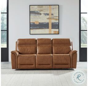 Cooper Camel Leather Power Reclining Sofa