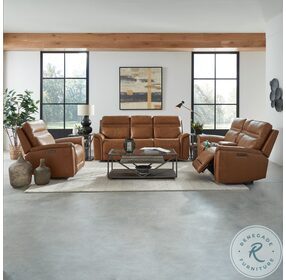 Cooper Camel Leather Power Reclining Living Room Set