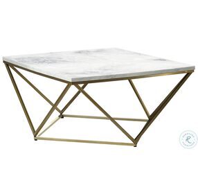 Grisby White And Brass Coffee Table