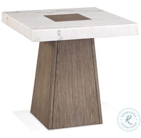 Collinston Gray And White Marble Top End Table