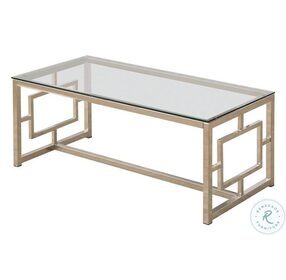 Merced Glass Top And Nickel Coffee Table 