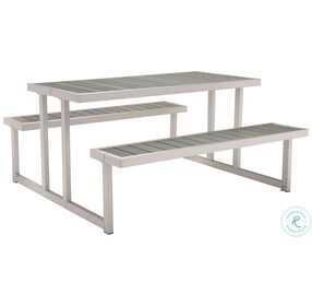 Cuomo Brushed Aluminum Outdoor Picnic Table
