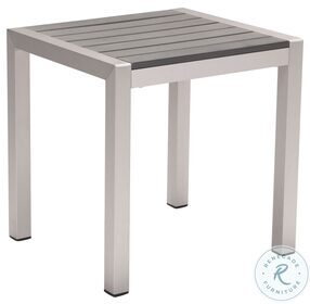Cosmopolitan Brushed Aluminum Outdoor Side Table