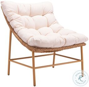 Merilyn Beige And Natural Outdoor Accent Chair