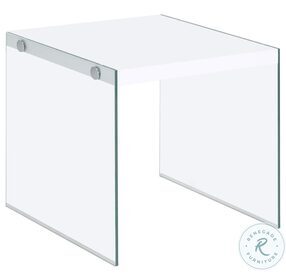 Opal Clear And White High Gloss End Table