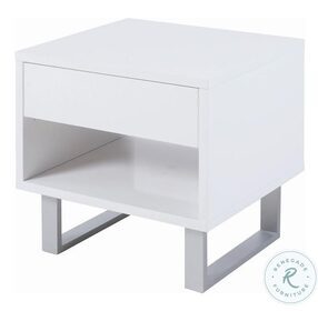 Atchsion High Glossy White End Table 
