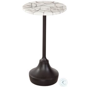 Talley Black And White Marble Top Accent Table