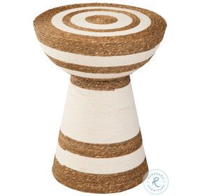 Jayce Natural And White Jute Accent Table