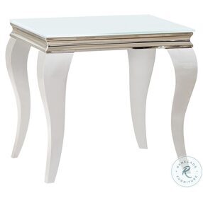 Luna White And Chrome End Table