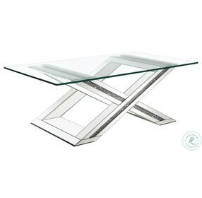 Bonnie Silver Rectangle Glass Top Coffee Table