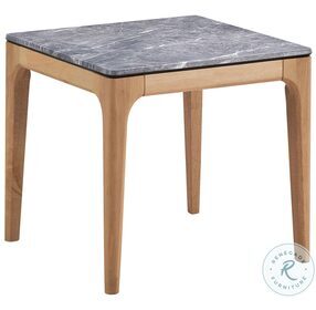 Polaris Gray Faux Marble Top And Light Oak End Table