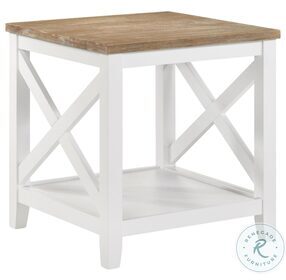 Maisy Brown And White End Table