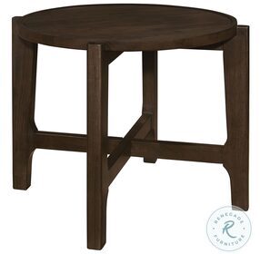 Cota Dark Brown Solid Wood Round End Table