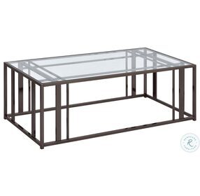 Adri Clear And Black Nickel Coffee Table