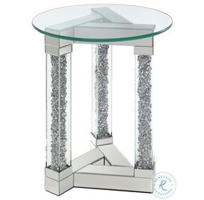 Octave Mirror Round End Table