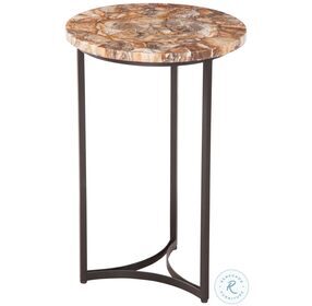 Franklin Brown And Matte Black Round Accent Table