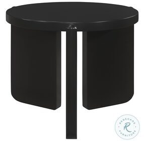 Cordova Black Solid Wood Round End Table