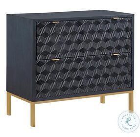 Prism Royal Blue And Gold 2 Drawer Chest