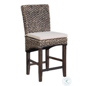 Coastal Seagrass Warm Natural Counter Height Stool Set Of 2